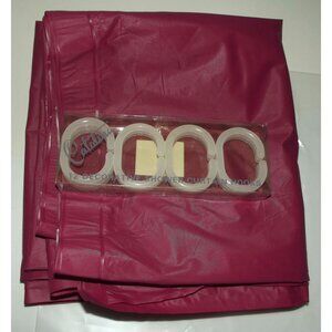 Catalina Shower Curtain Liner 68" x 68" berry wine burgundy vinyl 12 hooks